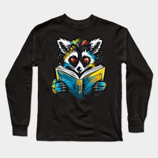 Lemur Reads Book Long Sleeve T-Shirt